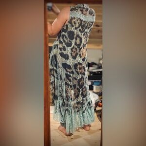 Gorgeous! Origami Leopard Print Sleeveless Tulle Hi-Lo Duster Vest — Price Firm